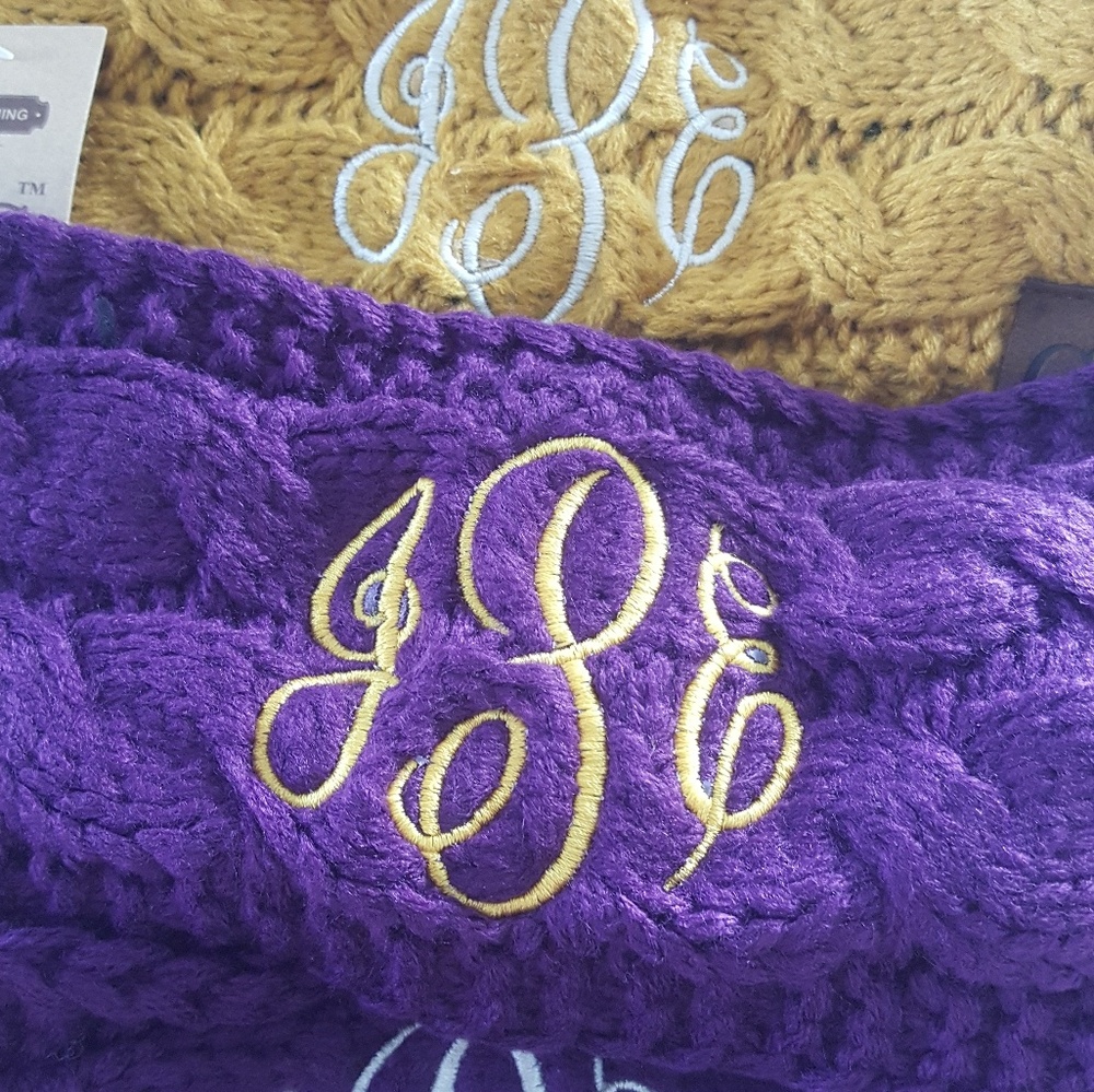 Add a monogram< embroidery>